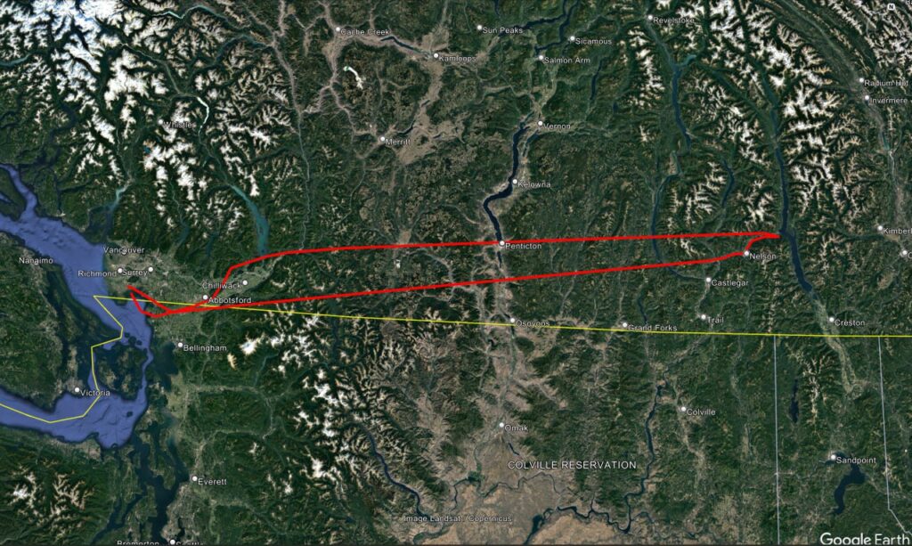 Vancouver to Nelson, BC tracks